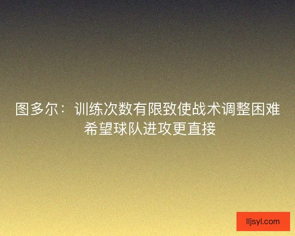 图多尔：训练次数有限致使战术调整困难 希望球队进攻更直接