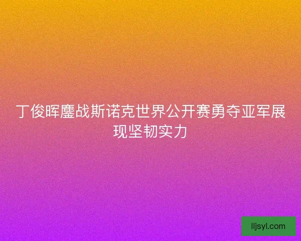 丁俊晖鏖战斯诺克世界公开赛勇夺亚军展现坚韧实力